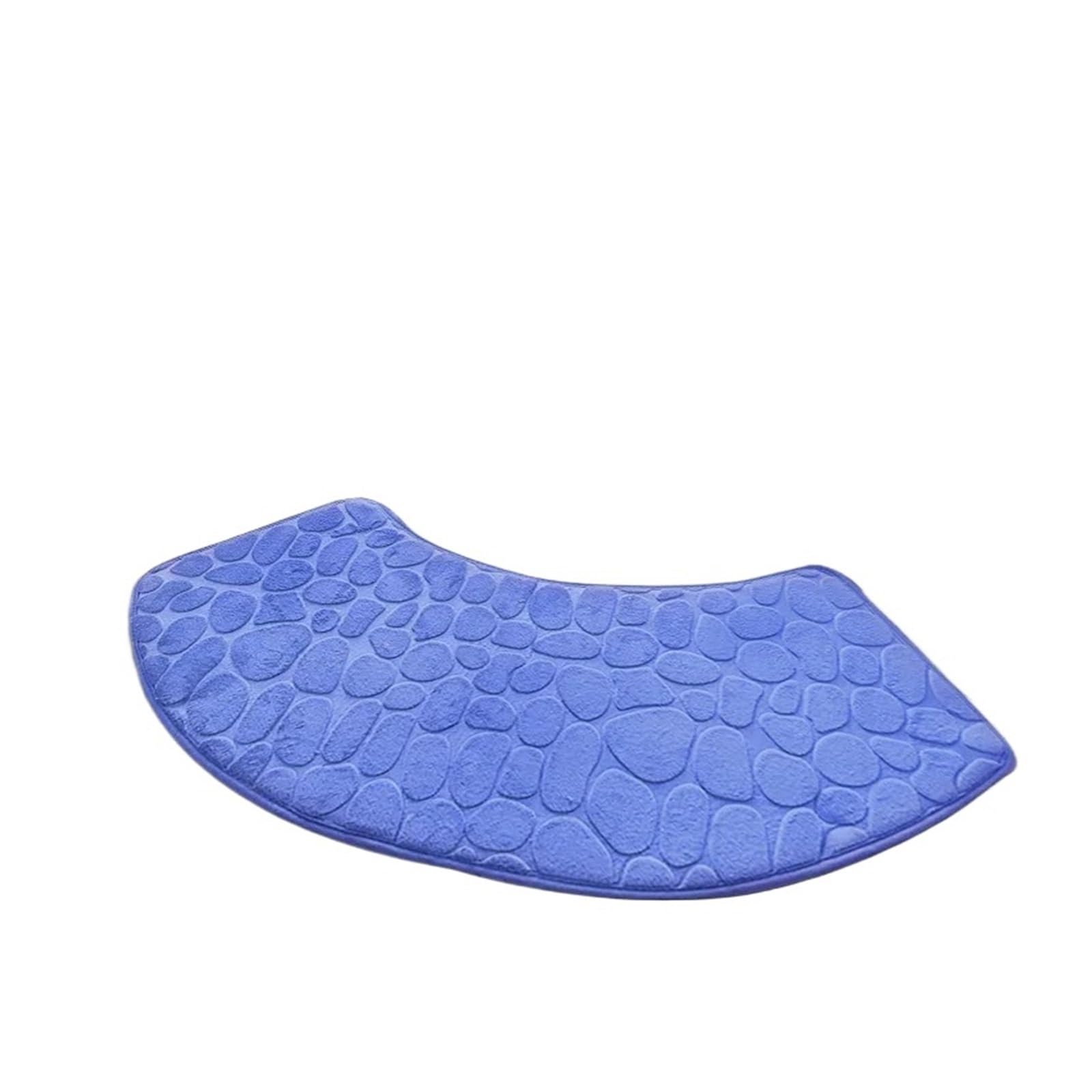 Curved Shower Mat 1PC Bathroom Floor Mat Pebble Embossed Carpet Curved Scalloped Mat Non-slip Area Rug Absorbent Floor-Mat Toilet Shower Bath Mats(Blue,100x40cm)