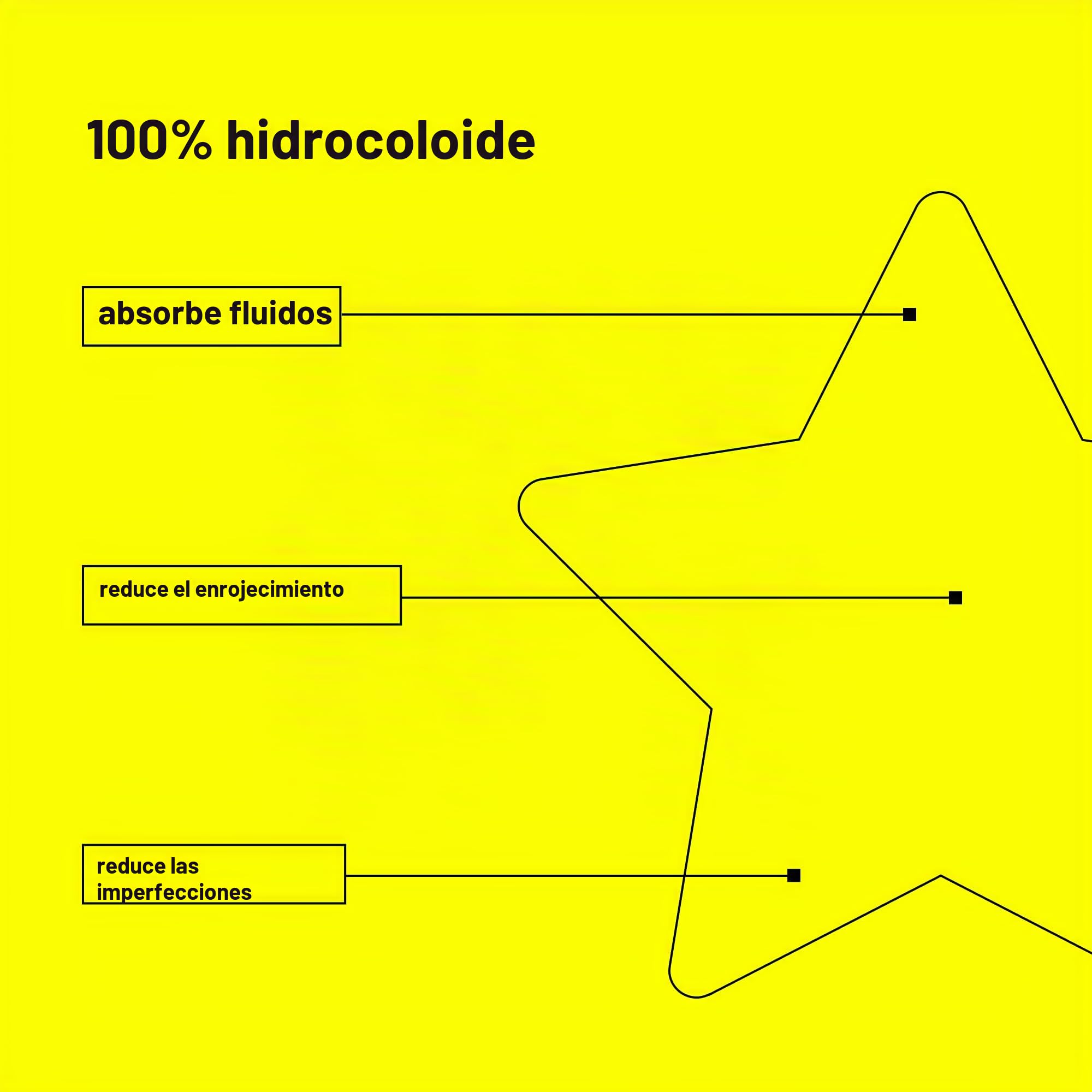Starface Hydro Star Big Yellow - Pegatinas hidrocoloides para eliminar la inflamación, diseño de estrella, vegano y sin crueldad, 32 unidades
