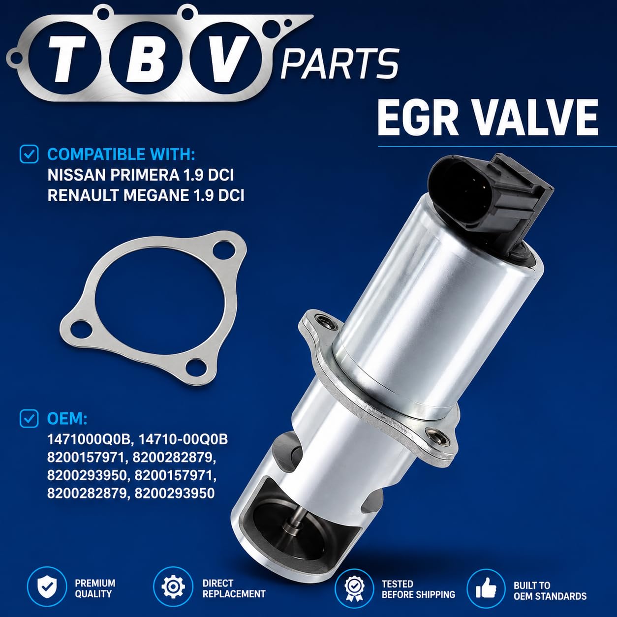 Zawór EGR 1.9 DCI F9Q800 AGR dla pierwszego, Megane II 8200157971 8200282879 8200293950 8200360201 8200467030 820054444444444444444444444440 820 820 822998 1471000Q0B 7.22818.62.0 717720012