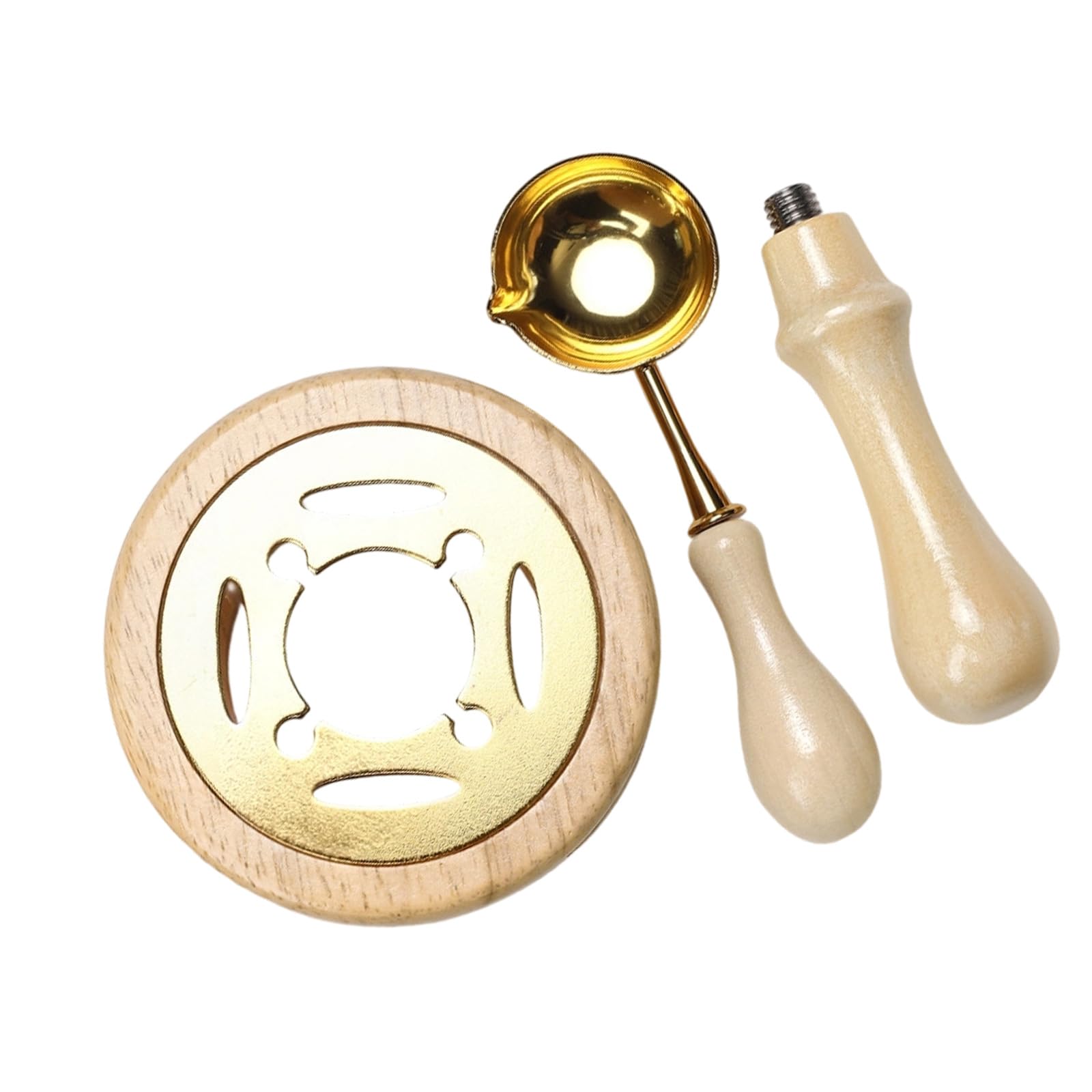 Jazuaiao Sealing Melting Set with Wood Spoon and Handle for Craft Enthusiasts Artistic Projects Melting Set