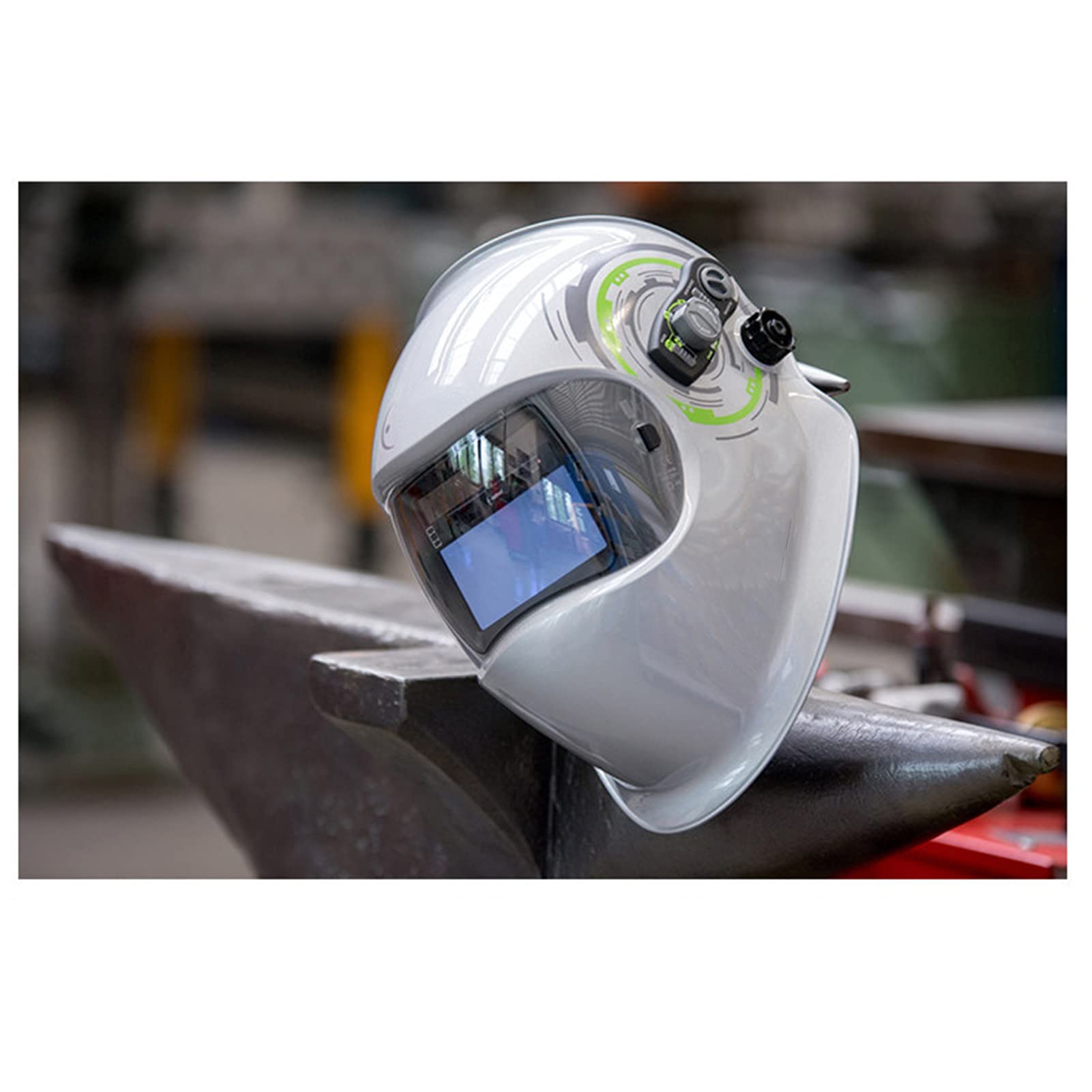 Lashelm op zonne-energie auto verduistering lashelm lasmasker helm lasser bril professionele lasser kap voor TIG Mig ARC laskap lasser masker (kleur: geel