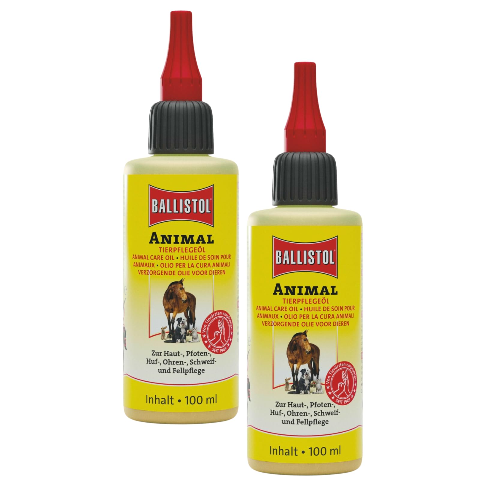 RL24 Ballistol Animal Care Oil with Deep Effect Gentle Care for Horses, Dogs etc. Ideal Tail, Fur and Hoof Care for Home, Yard & Pets, 2 x 100 ml (Set of 2)