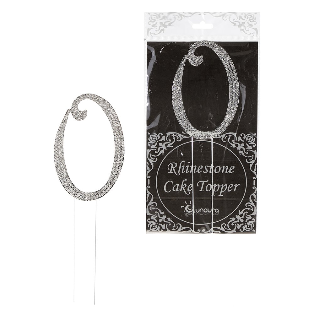 Lunaura - Sparkling Rhinestone Number Cake Topper - 0