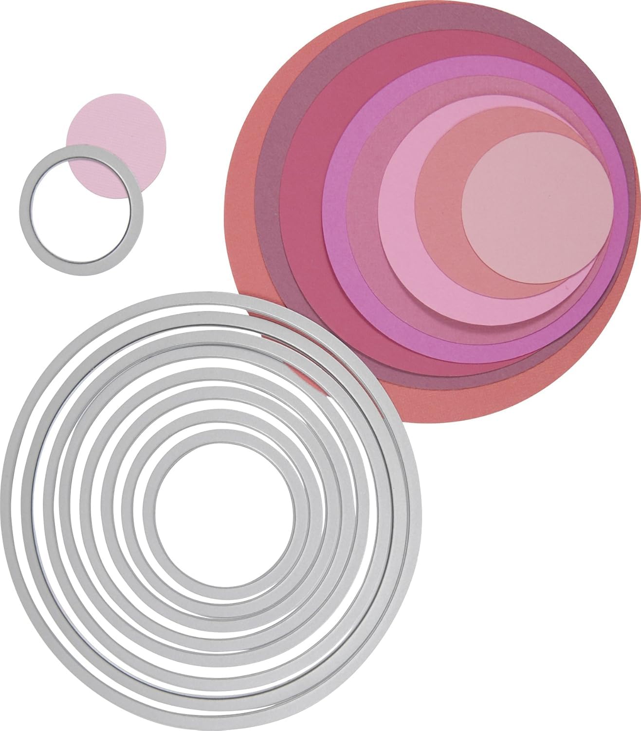 Sizzix 18657551 Big Shot Cercles Framelits Set de 8 Matrices de