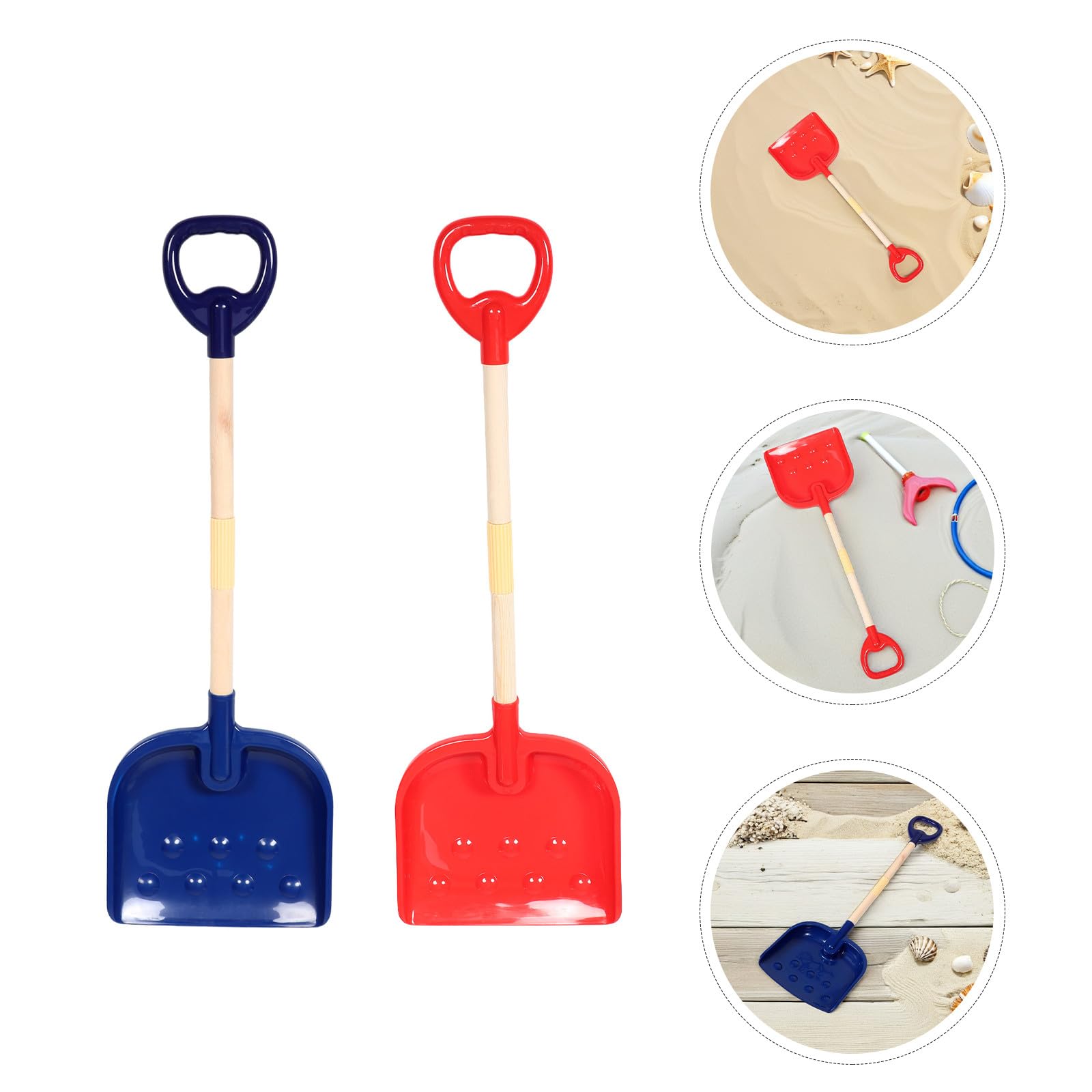 SUPVOX Set di 2 Pale da Spiaggia Neve per Bambini - Palette per Sabbia in Plastica Resistente da 30" con Manici Ergonomici, Lunghe Pale da Spiaggia per Bambini Piccoli, Giochi