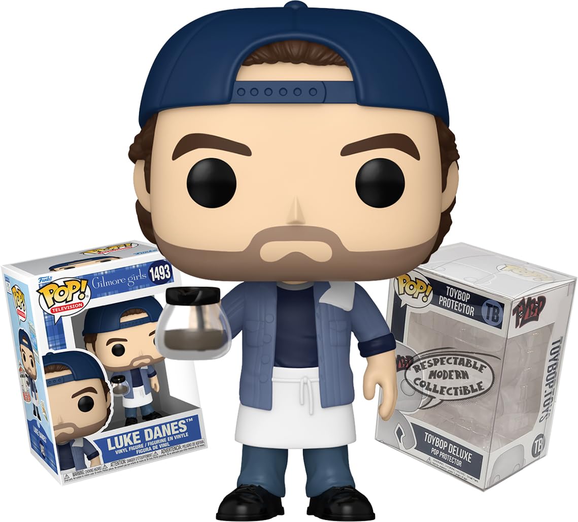 Funko Gilmore Girls 25th Anniversary Luke Danes with Coffee Pot + ToyBop Protector: Pop! TV Vinyl Figure (Bundled with Pro-Deluxe Pop Protector Collector Case Box Gift Set)