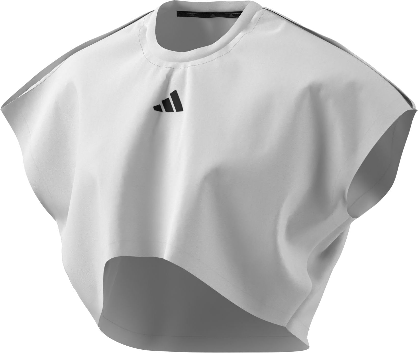 adidas dames Power Workout Cropped Boxy 3-Stripes Tank, white, S