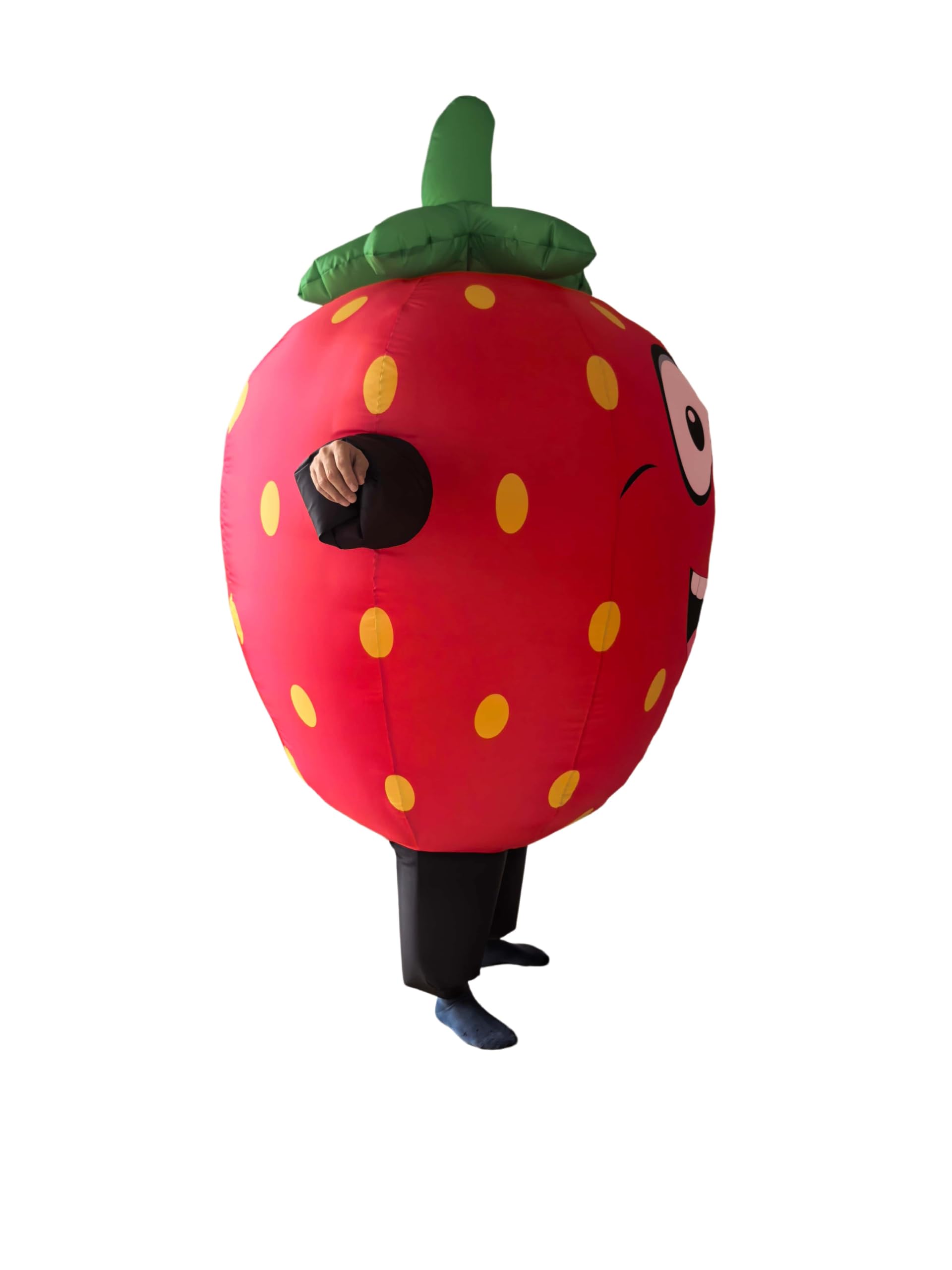 Nadmuchiwany kostium truskawkowy dla dorosłych, zabawny kostium maskotki na całe ciało, maskotka na Halloween, cosplay, impreza, fantazyjny kostium, jeden rozmiar, pasuje dla mężczyzn i