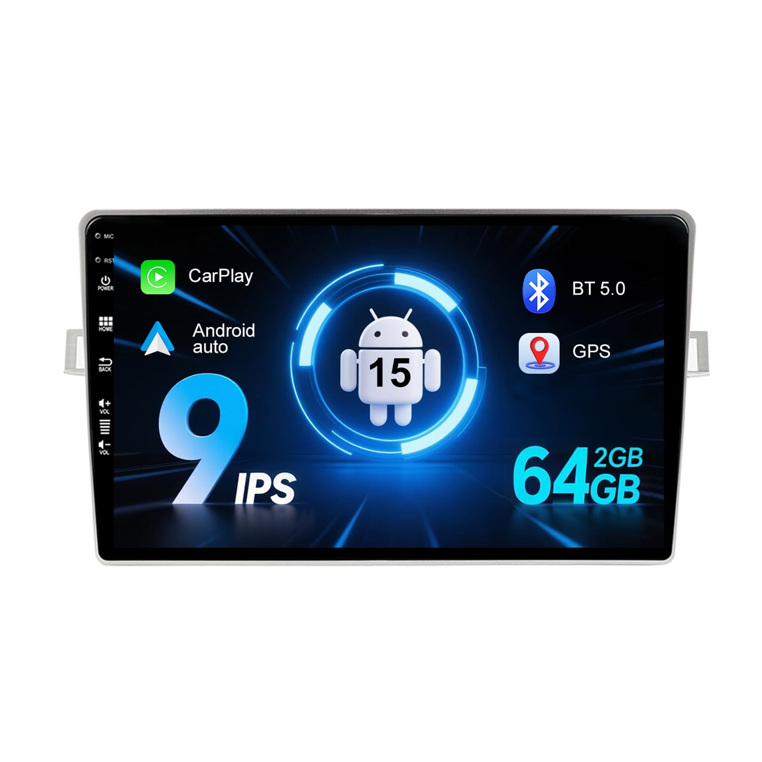 [2G + 64G] Autoradio 9 Pulgadas IPS Pantalla Táctil Android 15 para Toyota Verso E'z 2010-2015 Radio Coche con GPS Carplay WLAN BT SWC RDS Soporte Dab