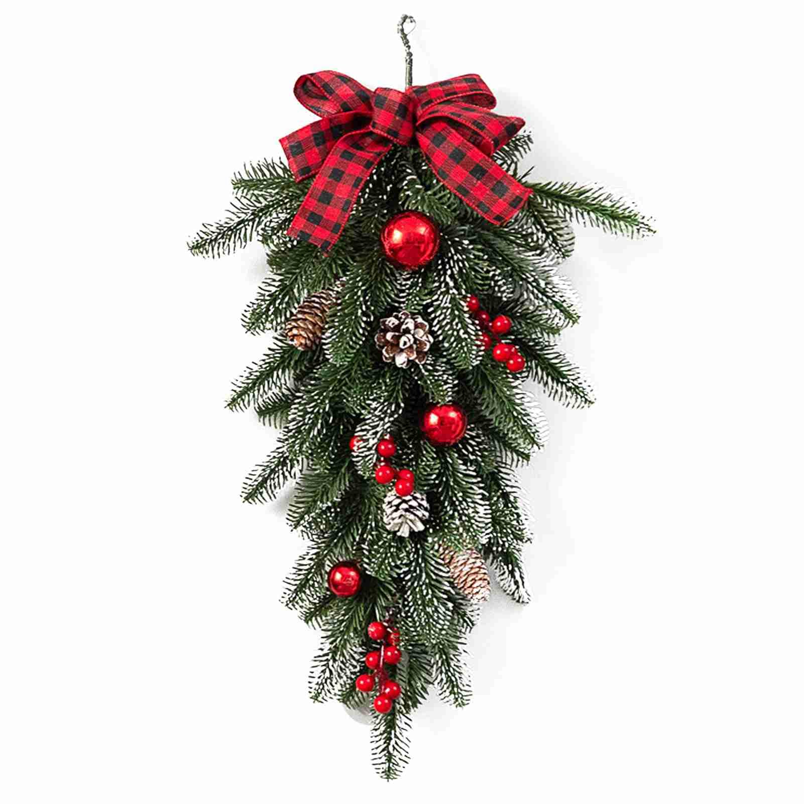 Guirlande de branches de pin de Noël en larme, suspension artificielle extérieure durable