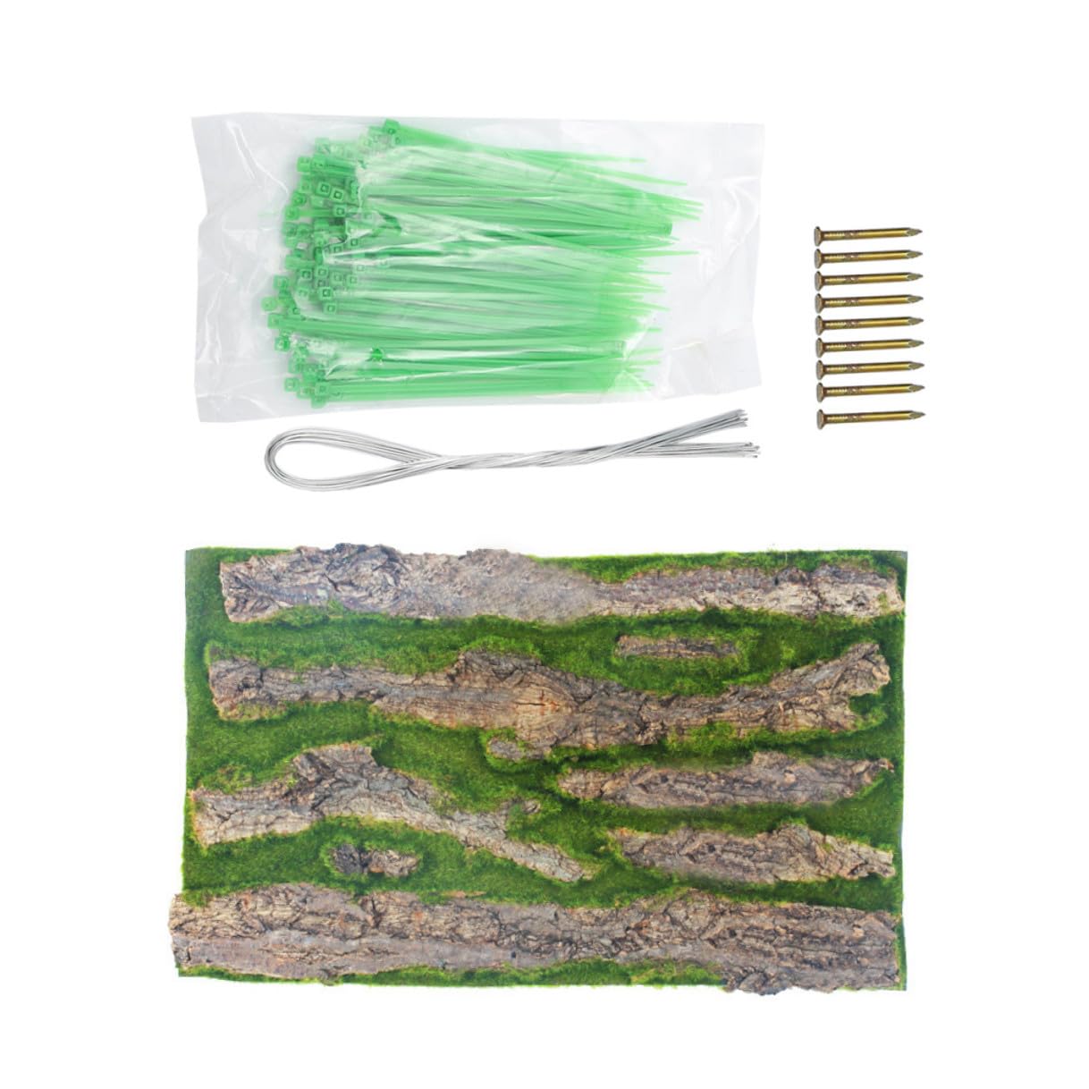 BESPORTBLE Imitated Bark Aquarium Background Board 30x50cm with Cable Ties Lifelike Reptile and Turtle Tank Decor for Fish