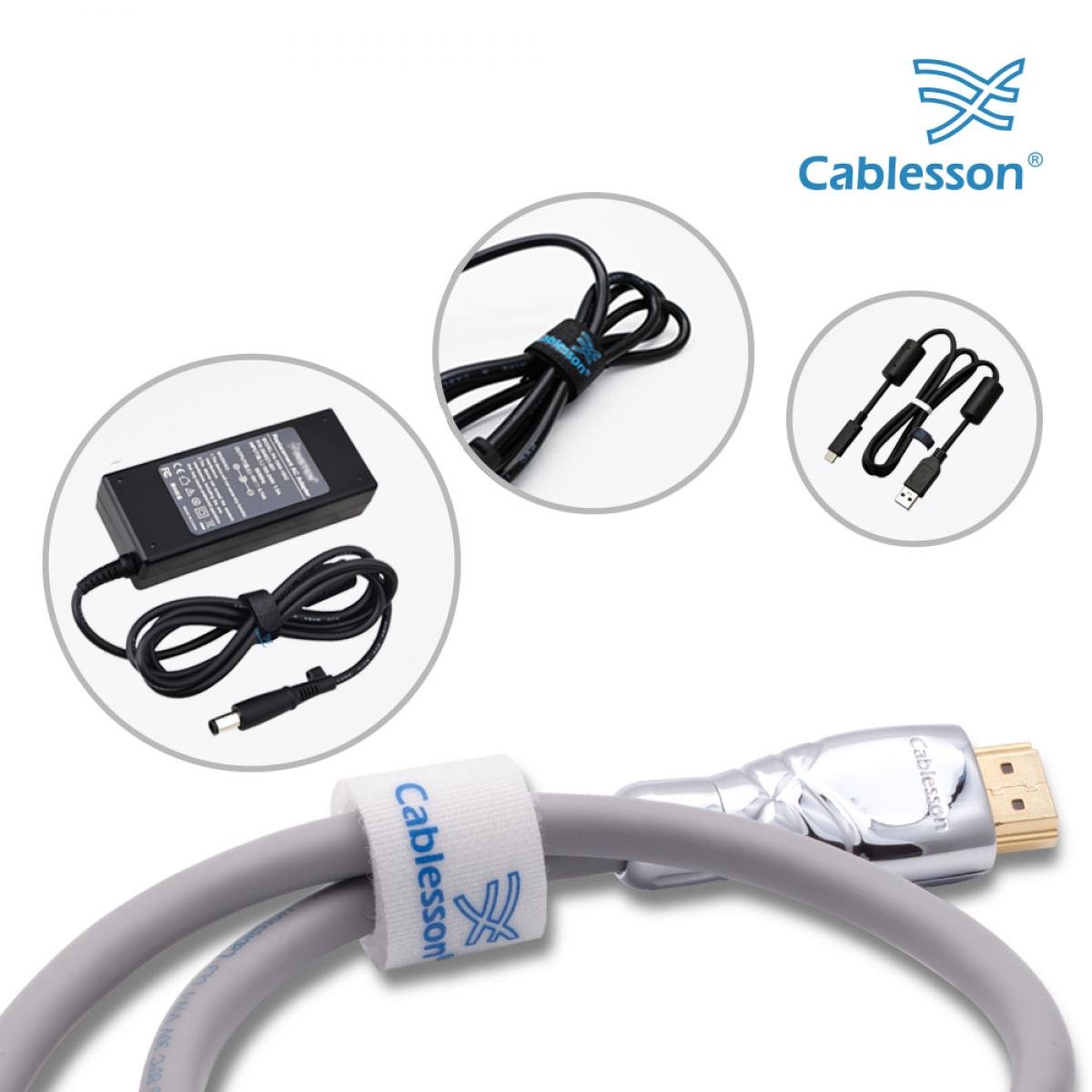 Cablesson Reusable Releasable Hook and Loop Nylon Cable Ties - Pack of 100 - Slim Pack - Straps and Keep wire cord tidy - White - Image 3