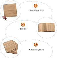 Vista 8 de EXCEART Hojas de madera para manualidades sin terminar, piezas de madera, rebanadas de madera de bambú en blanco, recortes cuadrados de madera