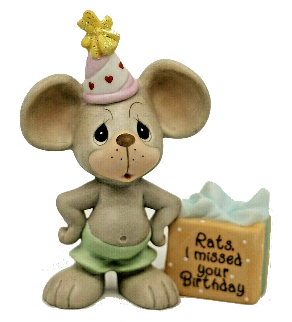 Anniversaire oublié ? Carte d'excuses drôle de rat pour rattraper un retard avec humour