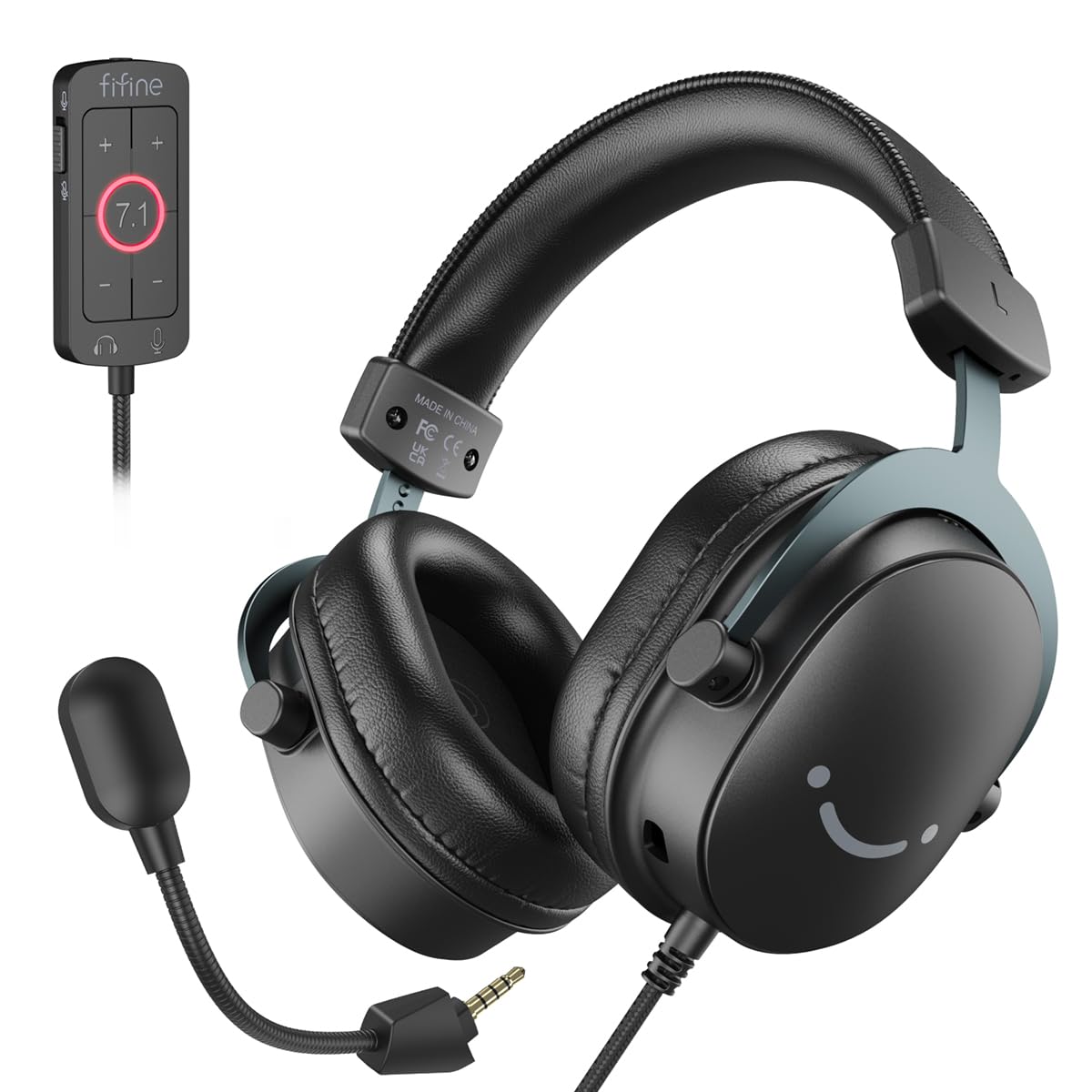 FIFINE Gaming Headset, USB PC Headset with 3.5mm Audio Jack, 7.1 Surround Sound Over-Ear Wired Headset with Detachable Mic, Control Box, for PS5/PS4/Xbox/Switch, Black Color Gamer Headset-H9 (B0CKHXSJDY) Amazon Price History, Amazon Price Tracker