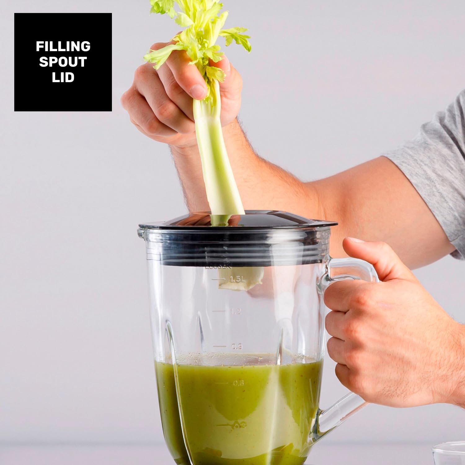Taurus - Blender Optima Go | 1500W | Bouteille Portable 500ml | Lames 4 Fils | 2 Vitesses + Turbo | Acier Inoxydable | Antidérapant | Système de Sécurité, Gris