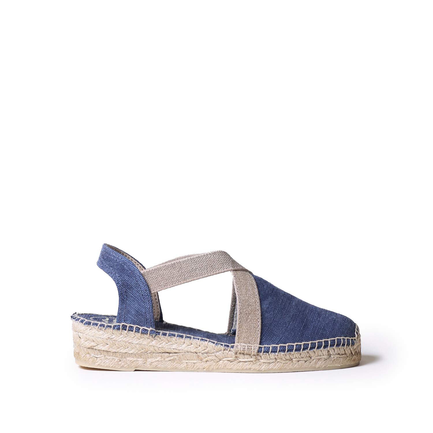 Toni Pons Verdi-V - Espadrillas vegane con Zeppa da Donna realizzate in Tessuto di Cotone.