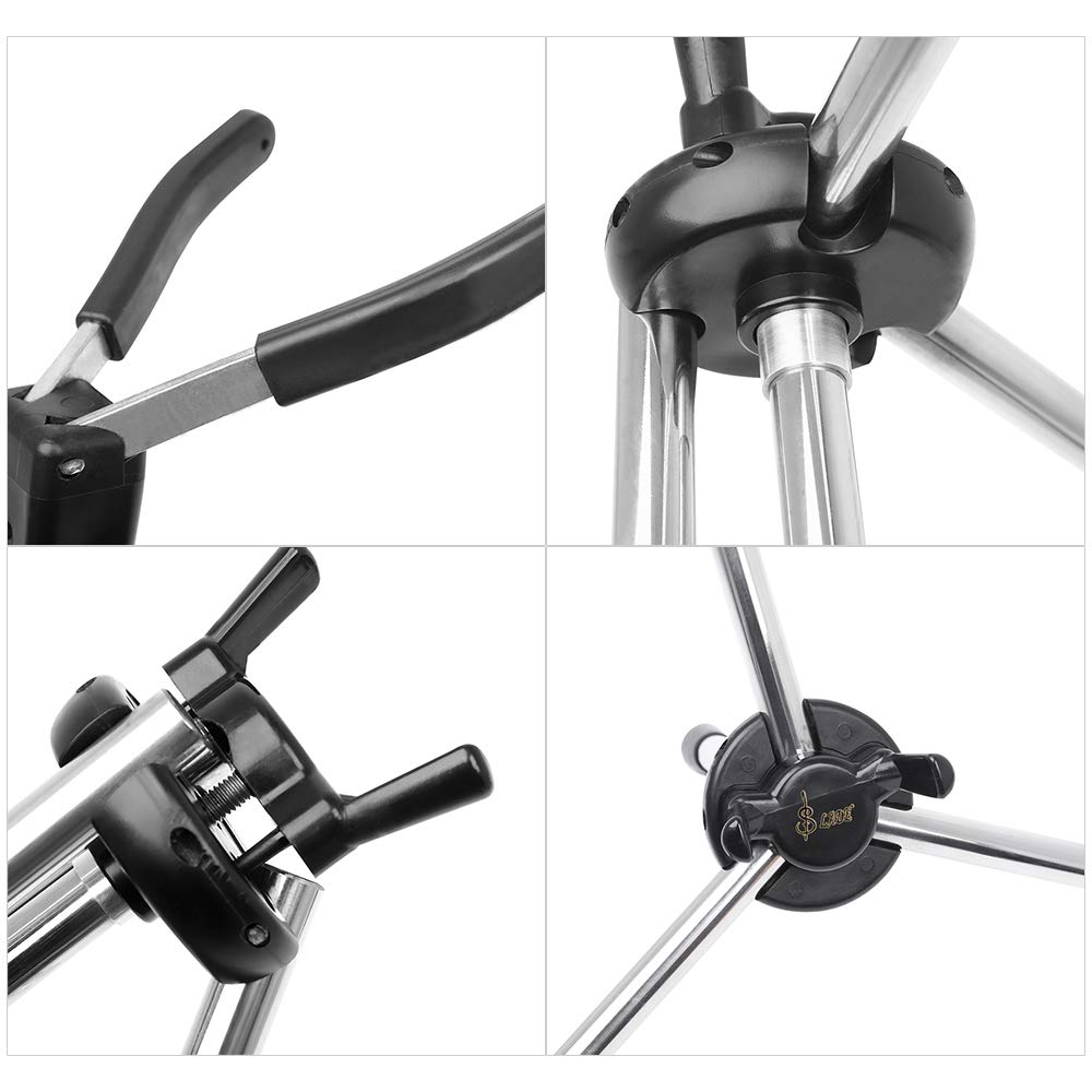 Btuty Sopran Saxophon Ständer Faltbarer Saxophon Metall Bodenständer Halter mit Tragetasche