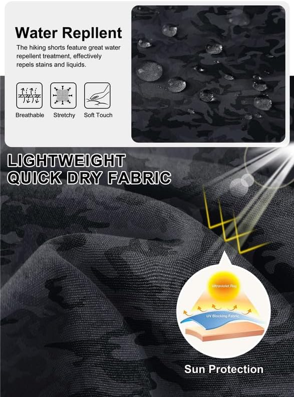 Women's 10" Hiking Golf Long Shorts with 5 Pockets Knee Length Lightweight Quick Dry Cargo Bermuda Shorts for Women - Image 3