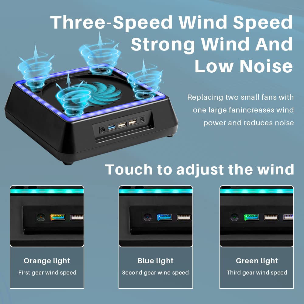 Ventilador de refrigeración para Xbox Series X, Xbox Series X Ventilador de refrigeración con 3 niveles de velocidad ajustable, bajo ruido, 3 puertos USB adicionales, estación de refrigeración Xbox