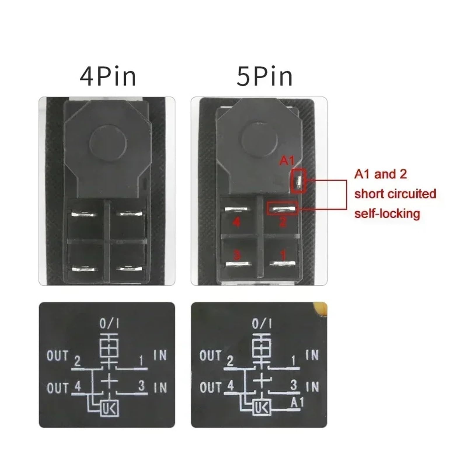 1PCS AC250V 16A 4PIN Electromagnetic Push Button switch 4/5Pin Can Replace KJD17 KLD-28