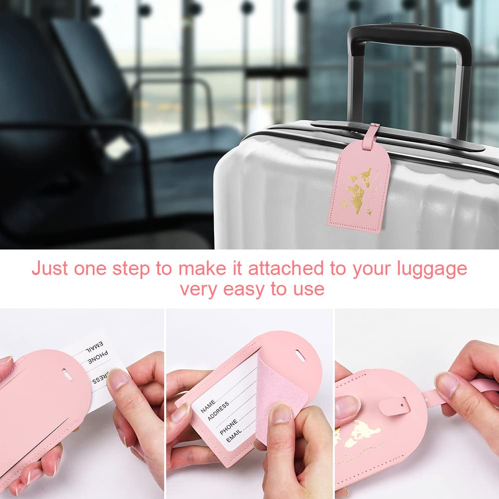 flintronic 2 szt. Etykiety bagażowe, skórzane etykiety bagażowe, zestaw identyfikatorów walizek, etykiety do torebki, akcesoria podróżne dla żonatych mężczyzn, kobiet, par, prezent ślubny, podróż, 2