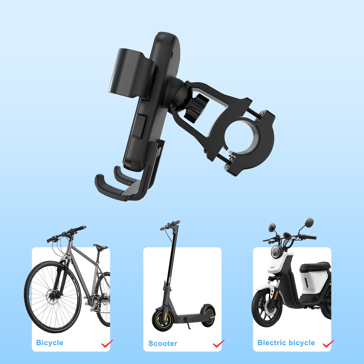 Soporte Para Móvil De Bicicleta HOME 2024 – Antivibración, Desmontaje Rápido 1s Y Sin Obstruir La Cámara