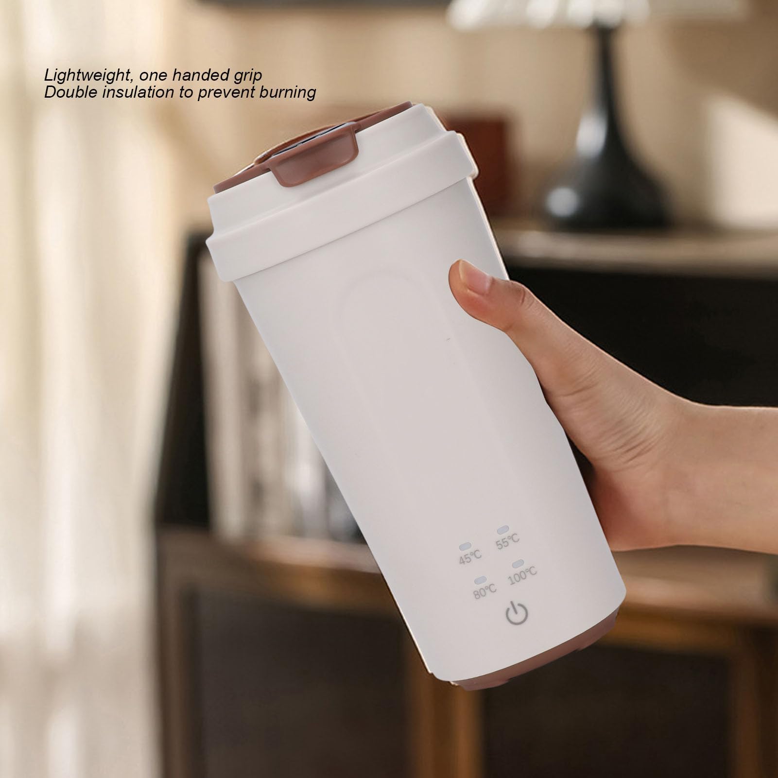 Cryfokt Bollitore Elettrico Portatile, Mini Biberon Isolato da 500 Ml per la Preparazione Rapida degli Alimenti per Bambini per i Viaggiatori, Acciaio Inossidabile