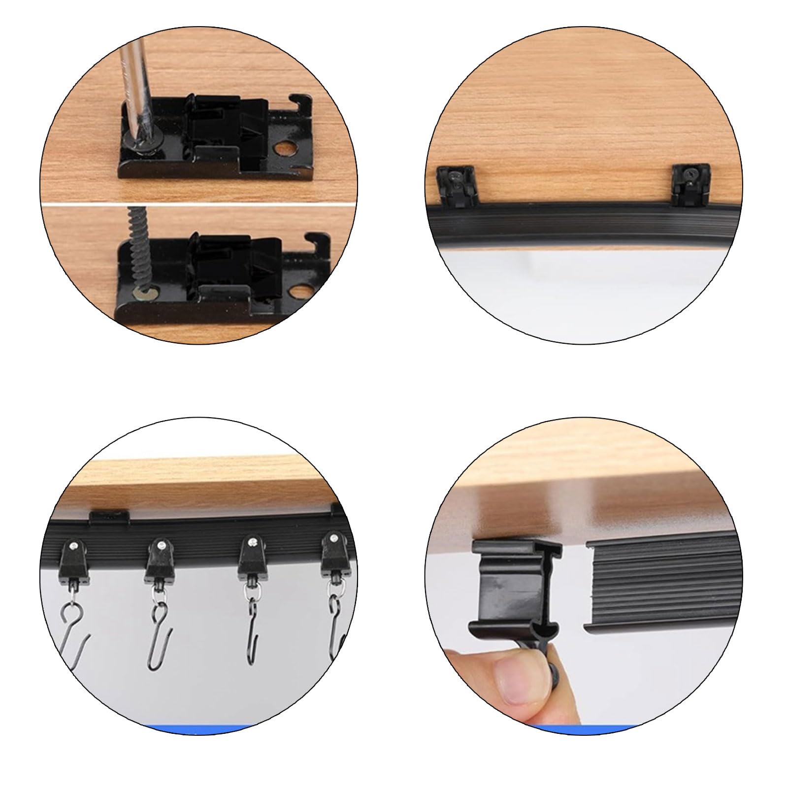 Flexibles schwarzes Vorhangschienen-Set – komplettes Zubehör für einfache Installation, biegbare Vorhangstange für Heimdekoration, vielseitig für Wohnzimmer, Schlafzimmer und mehr Ideal für Vorhänge