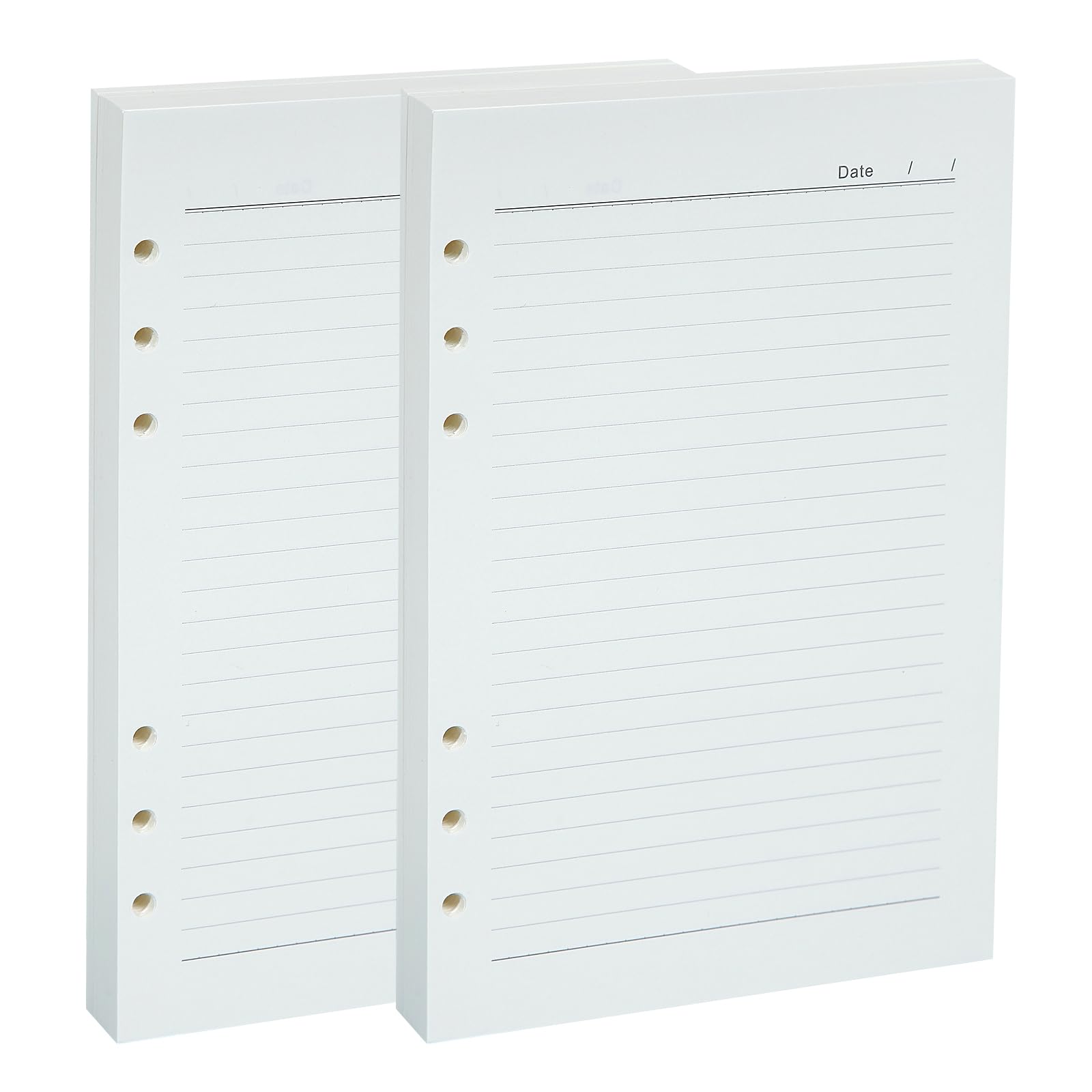 A5 Filler Paper,Binder Refillable Lined Paper Inserts,for 6 Ring Loose Leaf Paper,Milky White,A5 Planner Inserts,8.3x5.5 IN,100 Sheets/200 Pages 2-Pack