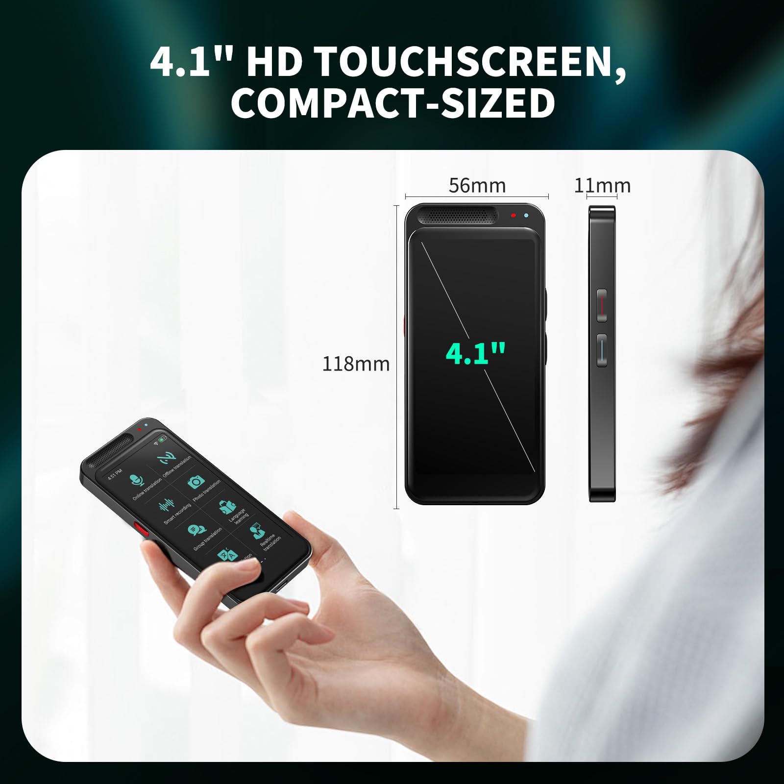 Language Translator Device No WiFi Needed, Upgraded ChatGpt AI Translator Two Way Real Time Voice Translation with 150+ Languages Offline&Recording&Photo＆Text Translation for Business Learning Travel — view 5