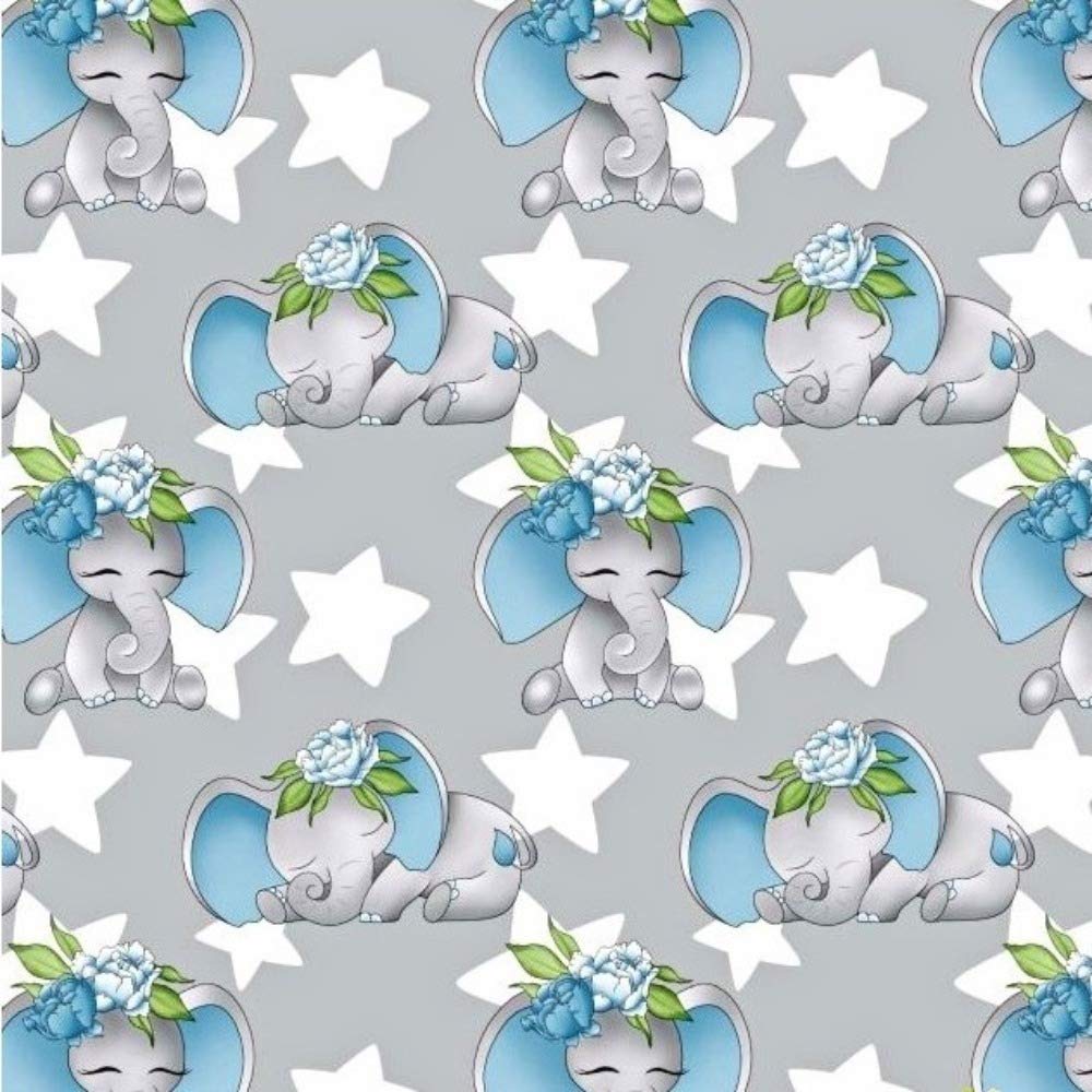 Pingianer - Tissu De Couture 100 % Coton Pour Enfants - Vendu Au Mètre - Motifs De Zèbre, éléphant - Animaux Sauvages - Idéal Pour L'artisanat Et La Couture - Jungle D'éléphants