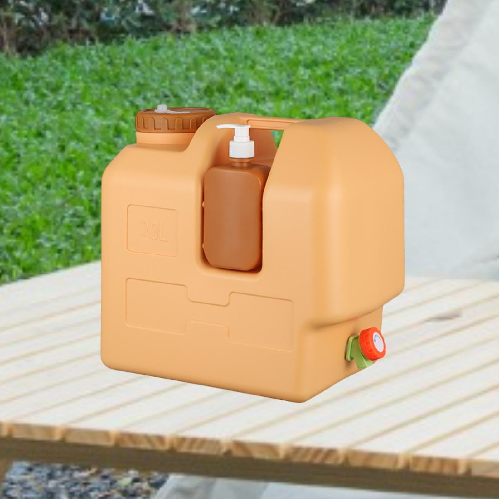 Wasserkanister mit Und Seifenspender, Tragbarer, Lebensmittelechter Wasserbehälter für Camping, Grillen Und