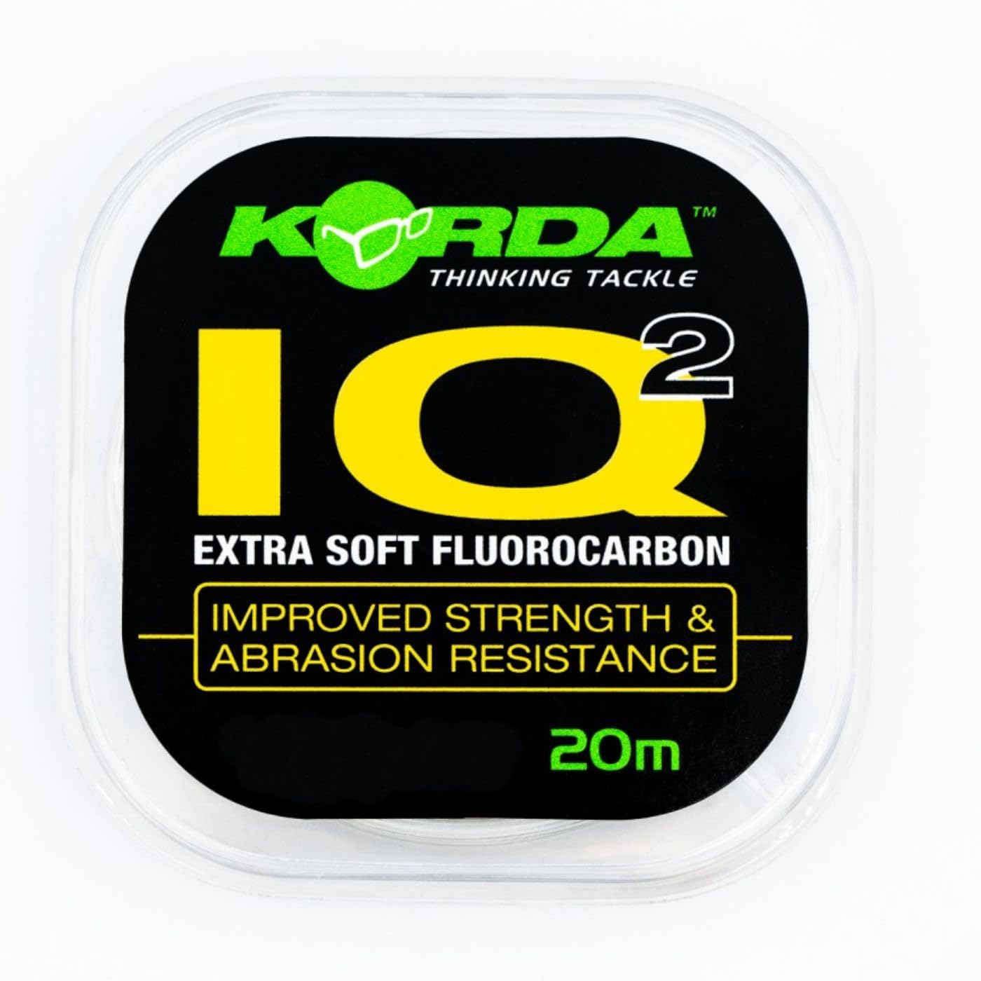 Korda IQ2 Soft Fluorocarbon Hooklink, 20lb/0.47mm 20m, Virtually Invisible in Water, Softer than IQ, Ideal for D-Rigs, Excellent Knot Strength