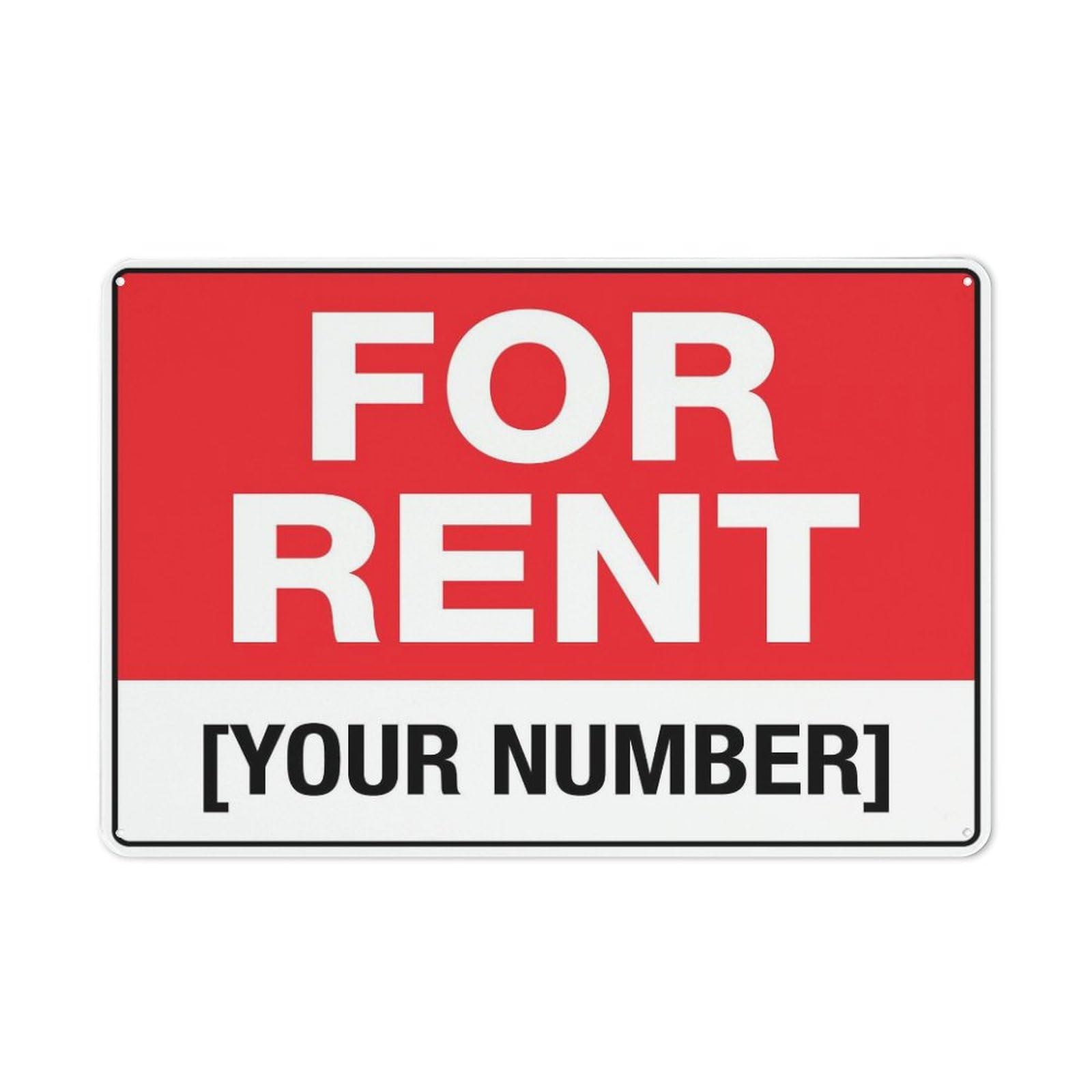 Xewazd A1928 For Rent 8"X12" Aluminum Sign - Rust-Resistant, Weather-Durable, Easy To Mount