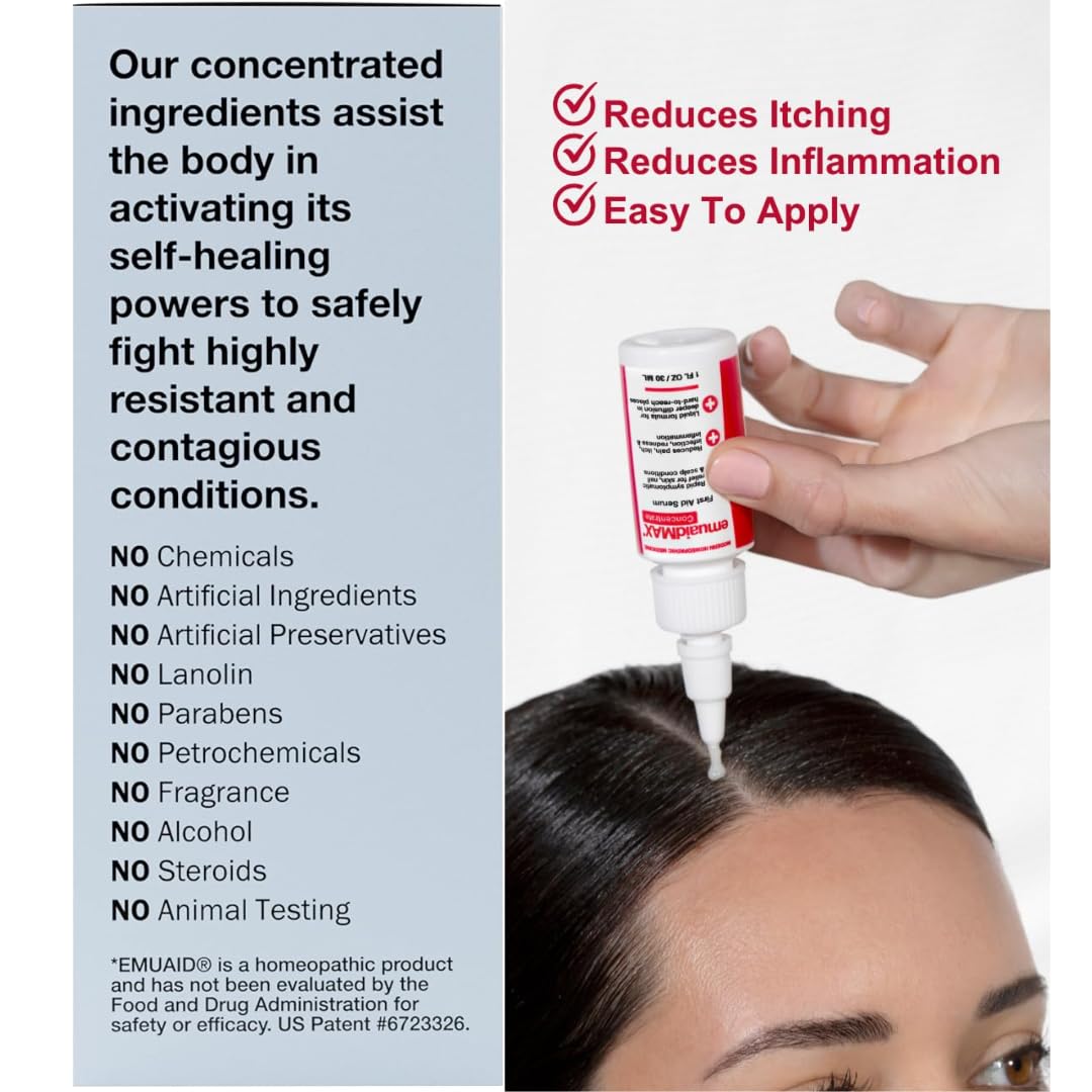 Generic EmuaidBrand EMUAIDMAX Concentrate First Aid Serum, 1oz(30 ml), Easy-to-Apply, For Psoriasis, Eczema, Nail Fungus, Folliculitis and Seborrheic Dermatitis, White