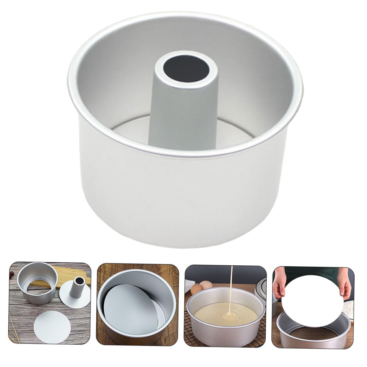 Baluue Teglia per Dolci Rotonda in Lega di Alluminio Stampo per Torta Fondo Rimovibile Teglia Antiaderente per Torte e Cheesecake Utensile da Forno Facile da Pulire