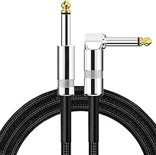 Guitar Shield 6.35mm Guitar Cable S-L Plug Bass Shield Heavy Duty Nylon Unbreakable Audio Musical Instrument Cable Compatible with Microphone, Guitar Bass, Keyboard, Amplifier, Drum(2m)