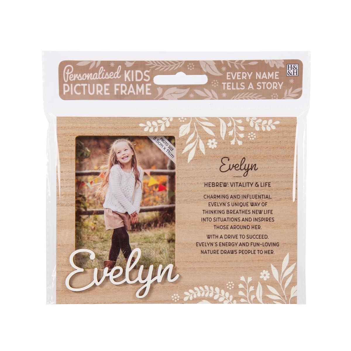 B&Q -  Pre-Personalised Picture Frame With Child's Name And MeaningEvelynFor 8.5 X 11Cm PhotoOver 90 Titles Available