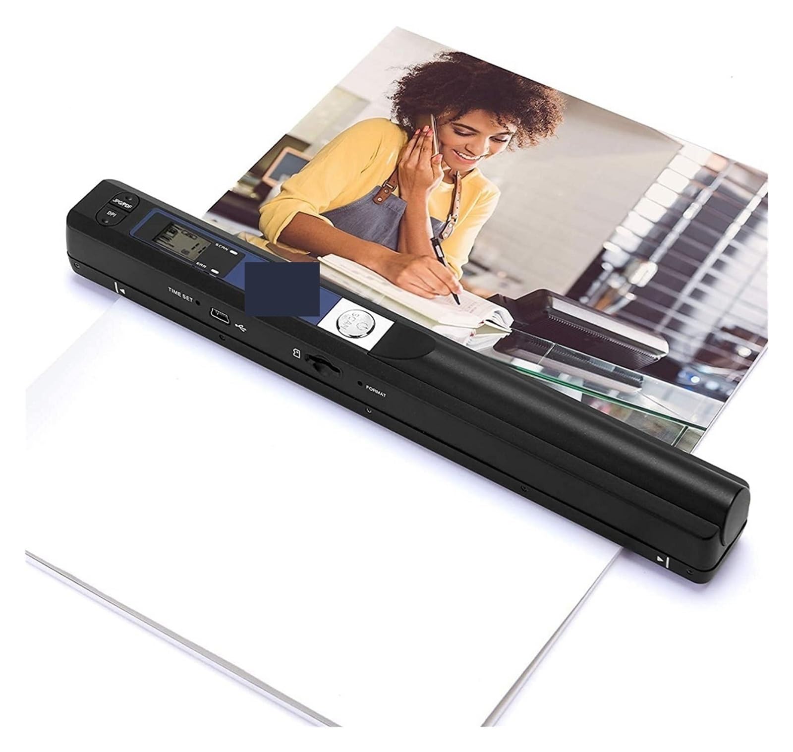 Escáner portátil de 900 DPI, escáner de documentos A4 portátil for fotos de negocios, recibos, libros, compatible con documentos en formato JPG/PDF