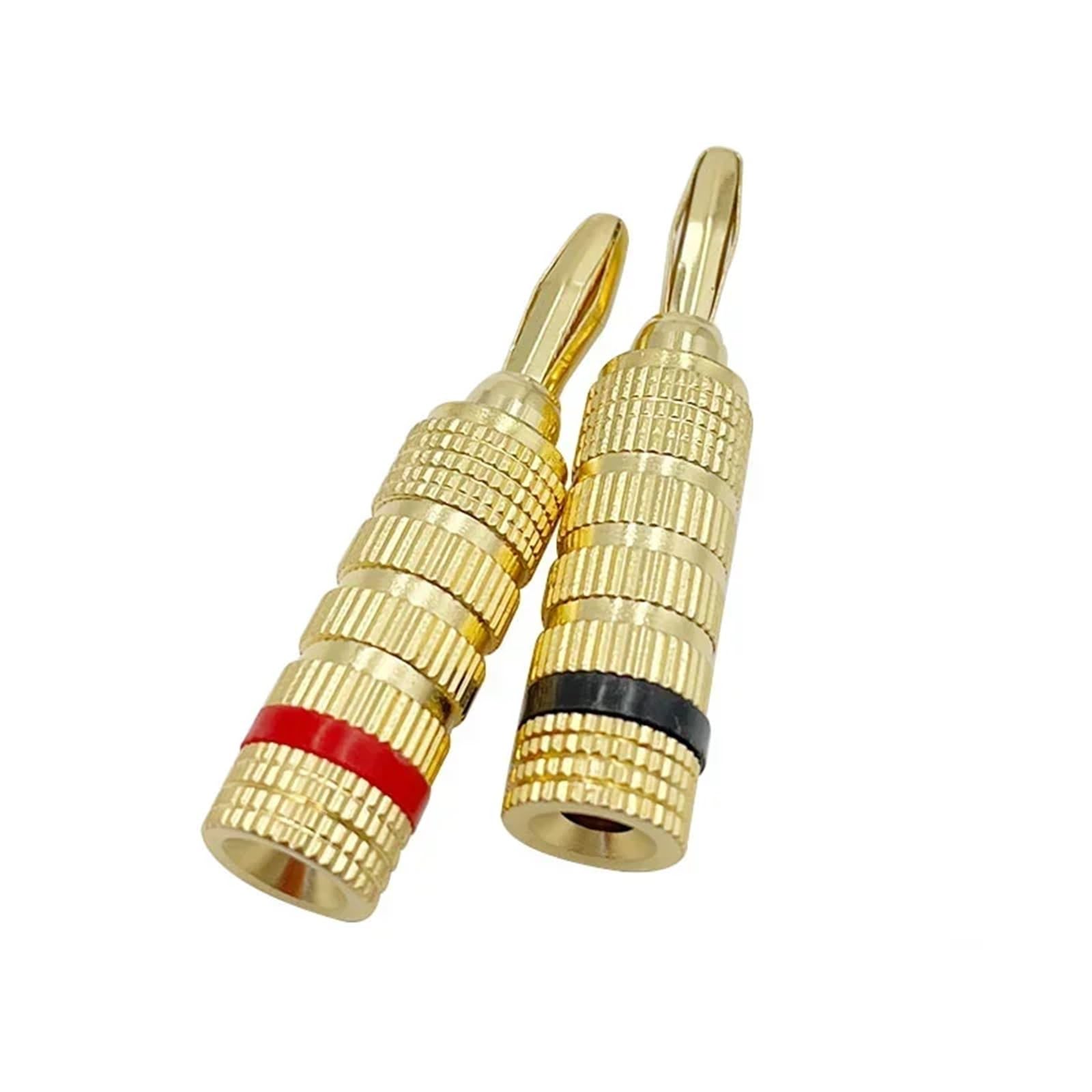 8 sztuk 4 mm kabel bananowy przewodowy głośnik Adapter platerowany kabel głośnikowy szpilki złącza pozłacane (4 czerwony 4 czarny)