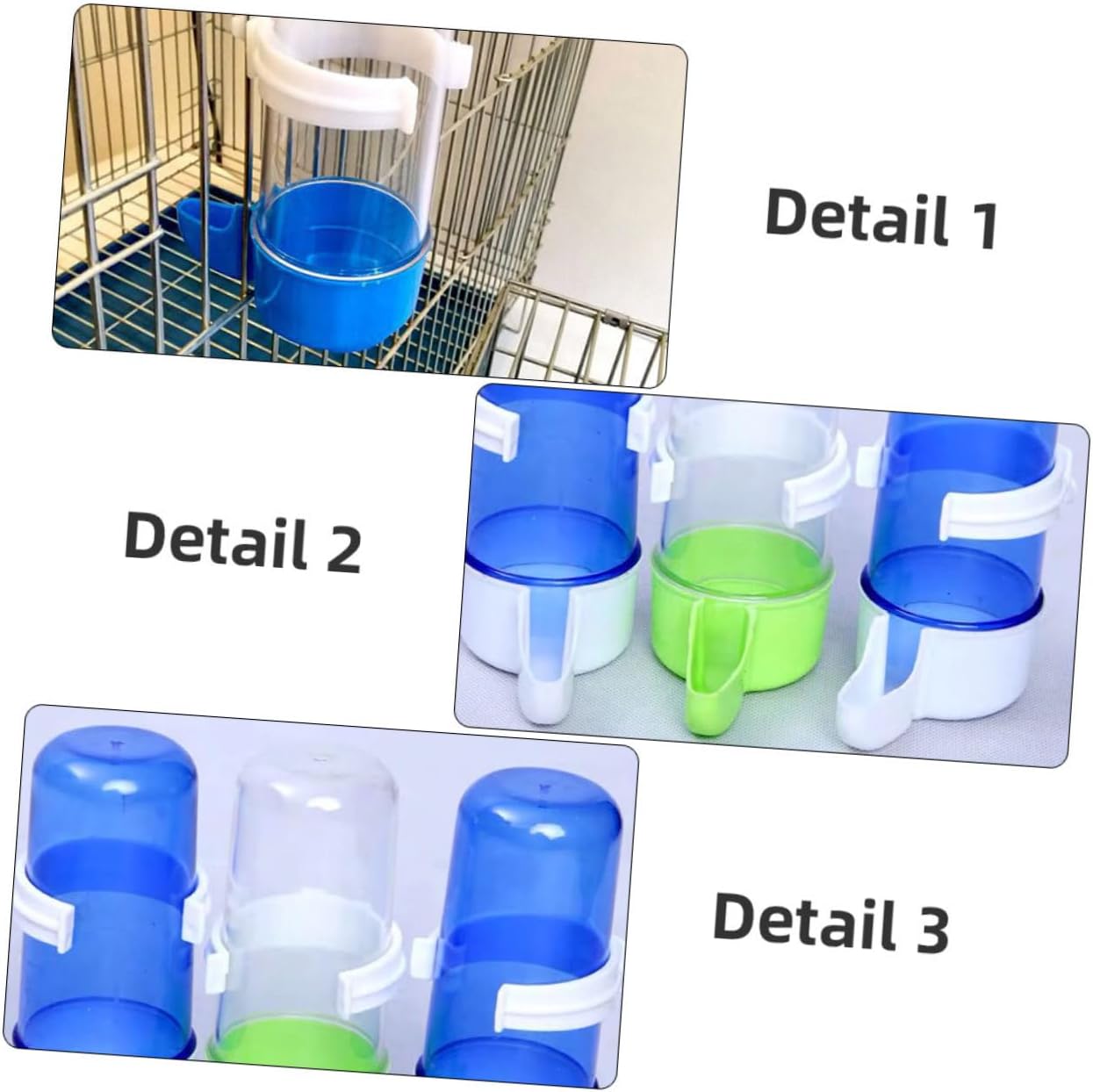 Garneck 6Pcs Automatic Bird Water Dispenser for Cage - Durable Leakproof Water Bottles for Parrots - Cockatiels & Small Birds Easy Drinking Fountain for Pet Bird Owners