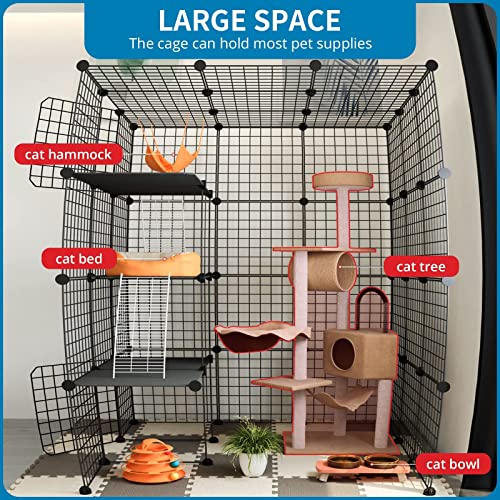 Eiiel Large Cat Cage Cat Playpen Detachable Metal Wire Indoor Diy Kennels Crate Large Exercise Place Ideal For 1-4 Cat #TOP2