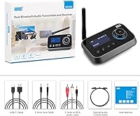 Vista 7 de Transmisor de audio Bluetooth 5.0 Receptor de doble conexión para auriculares de TV y altavoces HiFi - August MR280 - Multipunto, baja latencia