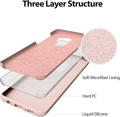 Miniatura 4 de GOOSPERY Funda de silicona líquida para Galaxy S9 Plus (2018), protección de cuerpo completo, a prueba de golpes, con forro de microfibra suave