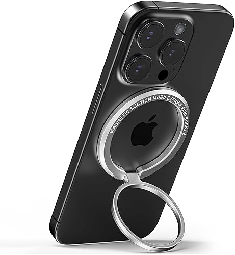 Miniatura 1 de Magsafe Soporte de anillo magnético para teléfono, soporte giratorio de aleación mate para teléfono, soporte de dedo para iPhone 15141312 Pro Max,