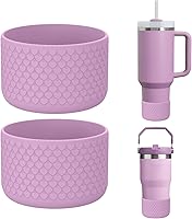 Vista 41 de WUQID Heart Shaped Texture Silicone Boot Compatible with Stanle Quencher H2.0 IceFlow Flip 20oz 30oz 40oz,Hydroo Flask 12-24oz