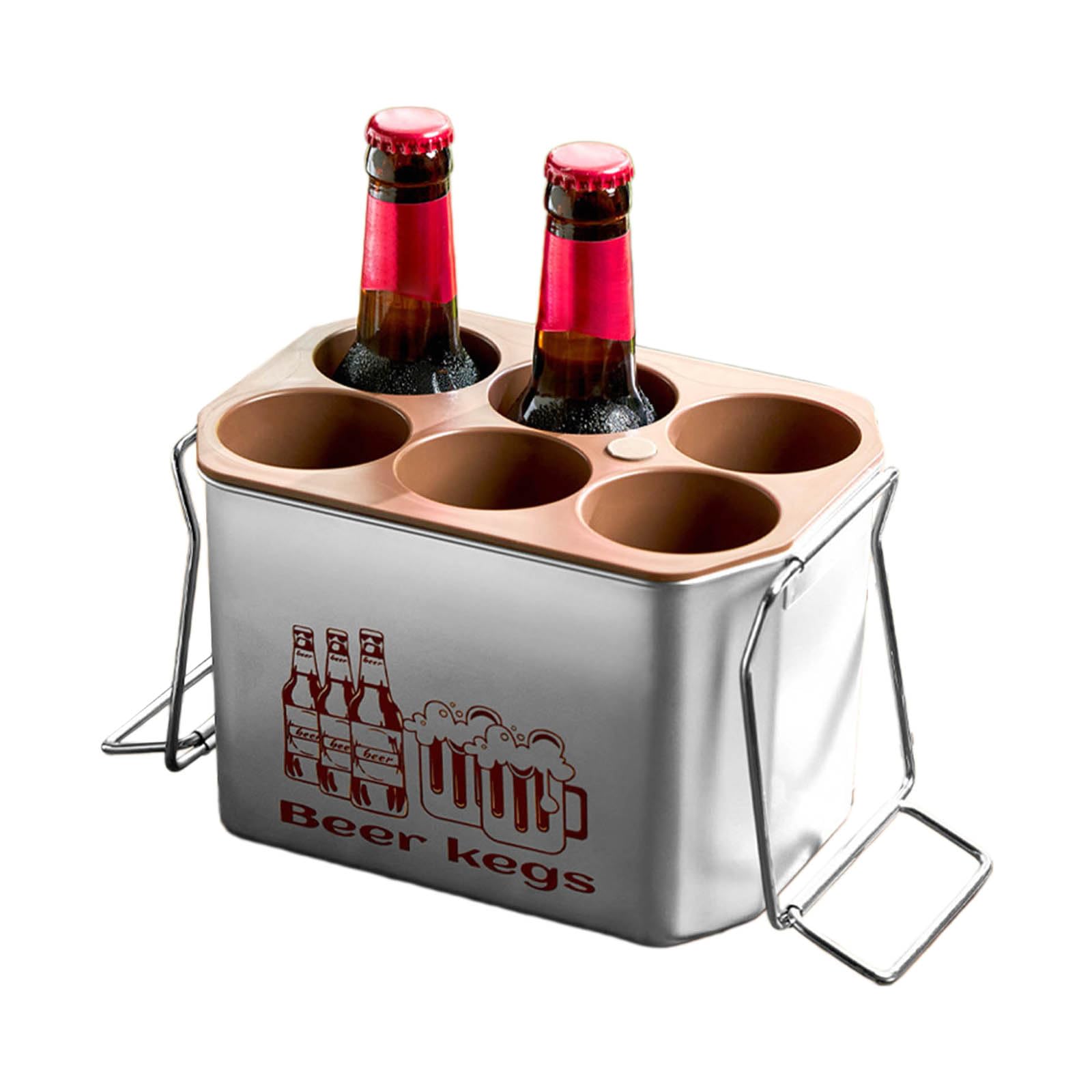 Refrigeratore portatile per bevande in acciaio inox, refrigeratori per birra, lattine e portabottiglie isolati per feste e picnic