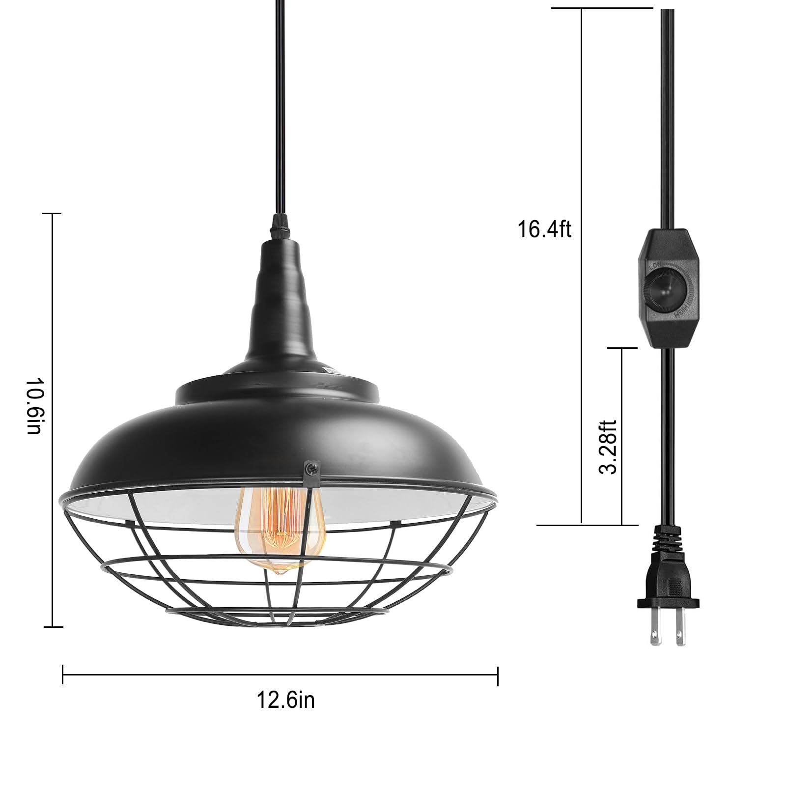 Light Base Plug In Snapklik.com : Karpevta Plug In Pendant Light Balck, Outdoor Chandelier ...