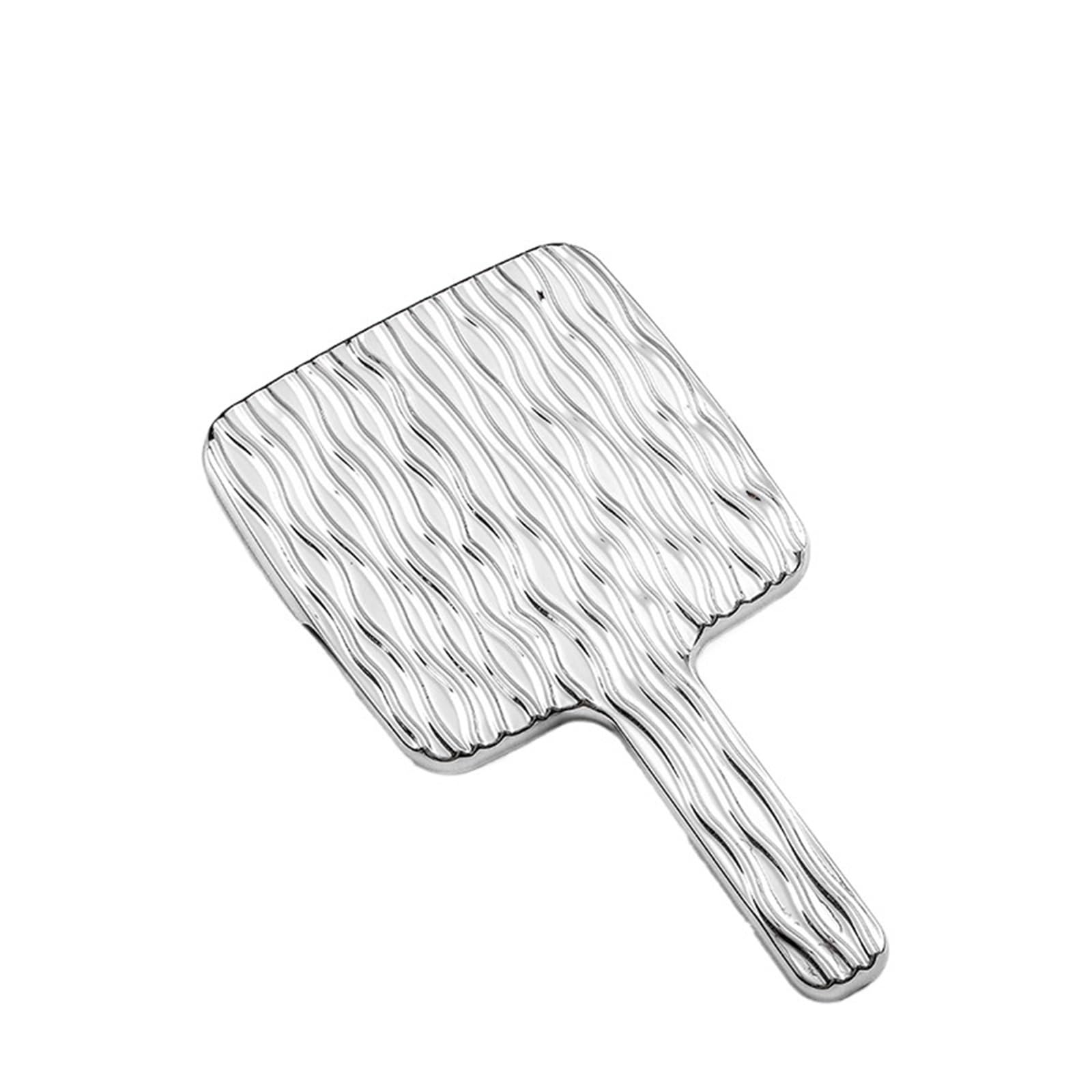 IULGFSC Handheld mirror， Hand Held Cosmetic Square Mini Travel Metallic Portable Mirror